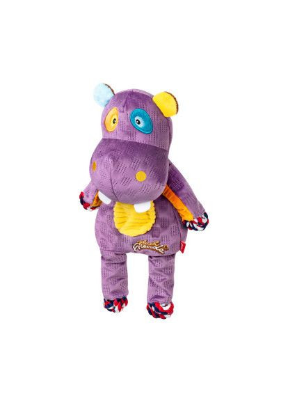 Игрушка для собак Plush Бегемот с веревками и пищалкой 34 см (2255) GiGwi Plush Бегемот з мотузками та пищалкою 34 см (366515680)