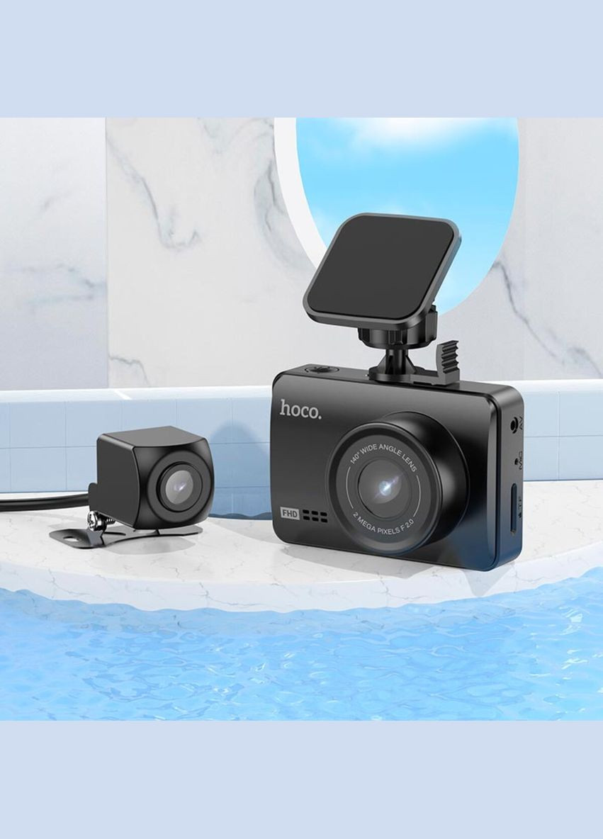 Видеорегистратор DV3 Driving recorder with display(dualchannel) Black (6942007608183) Hoco (302801456)