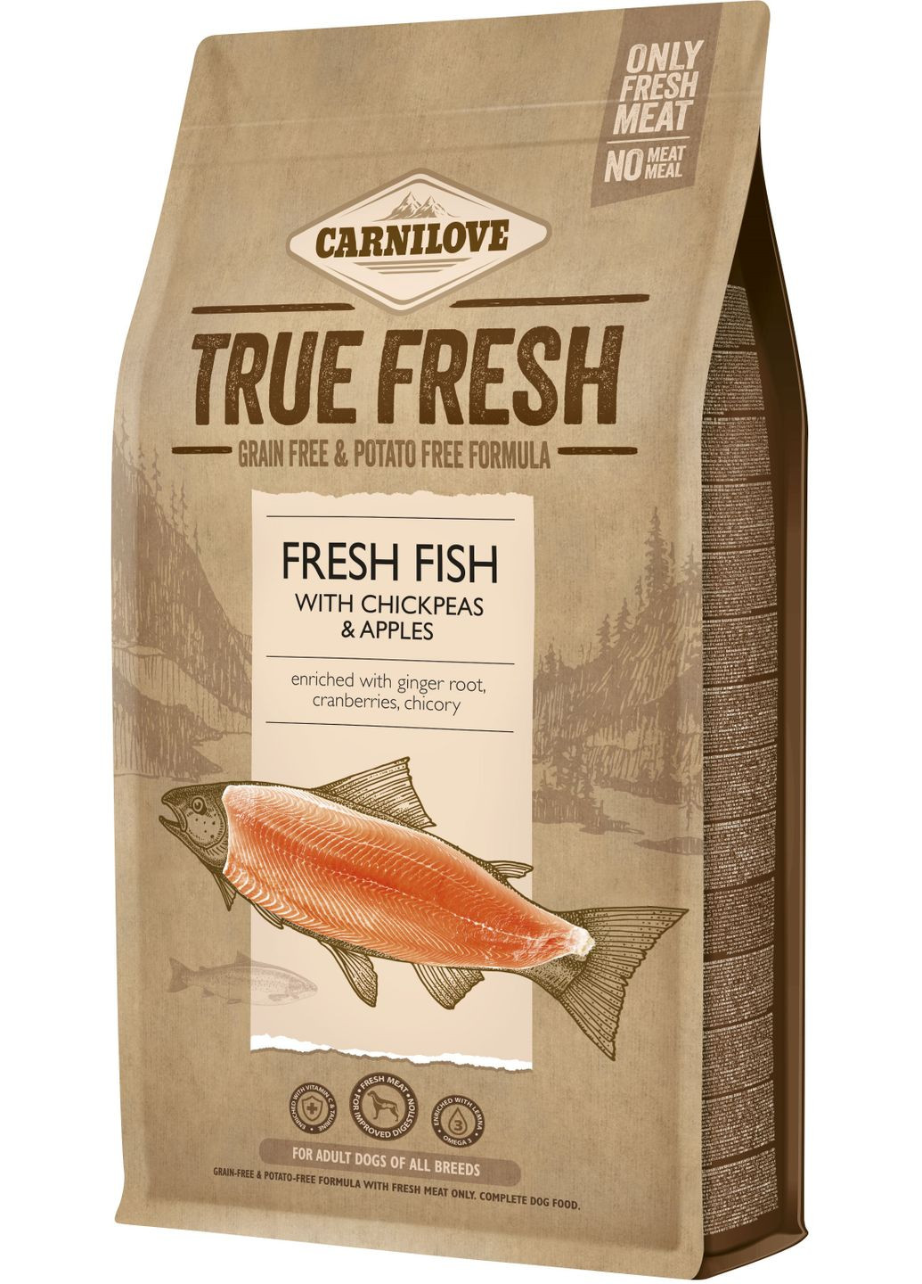Сухой корм для собак True Fresh FISH for Adult dogs с рыбой 1.4 кг (8595602545995) Carnilove (279569673)