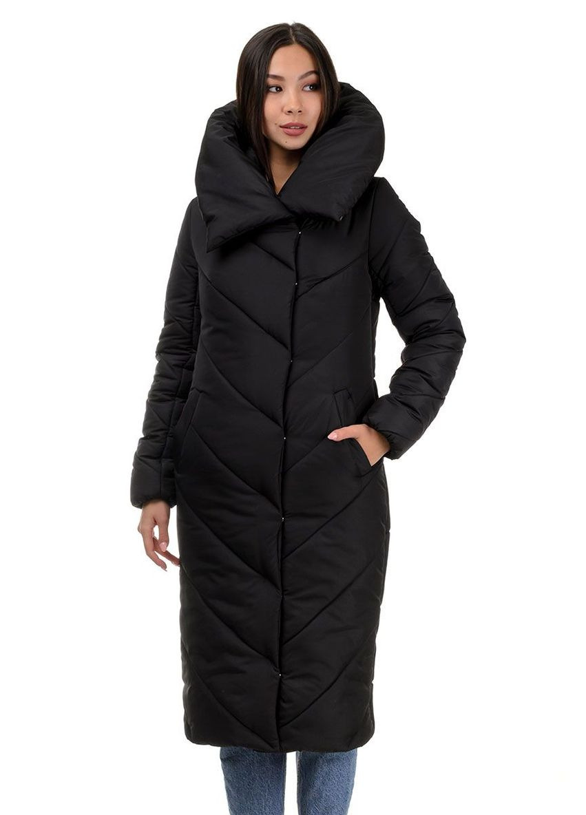 Черная зимняя куртка зимняя женская молодежная SK