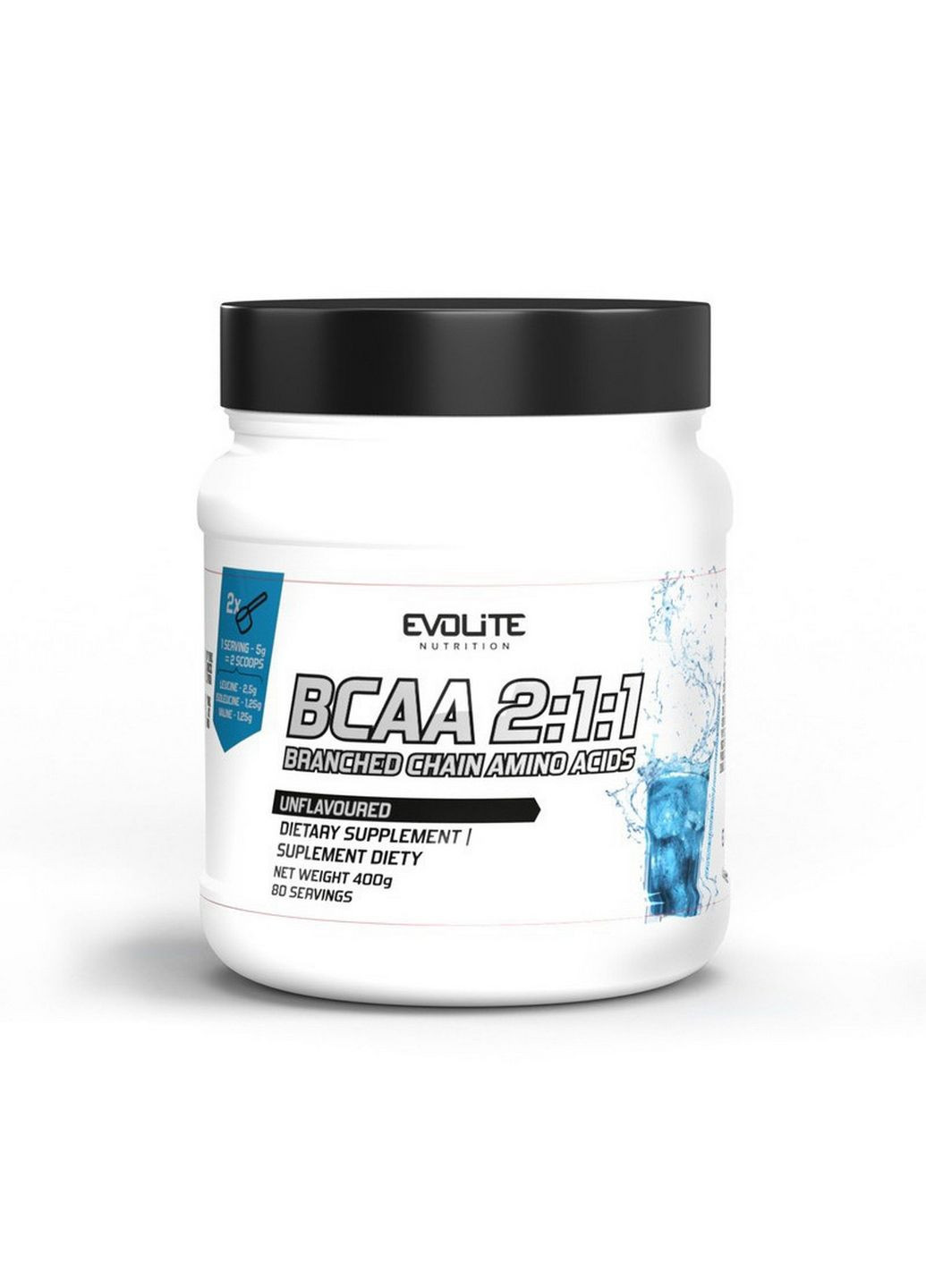 Амінокислота BCAA 2:1:1, 400 грам Без смаку Evolite Nutrition (294929436)