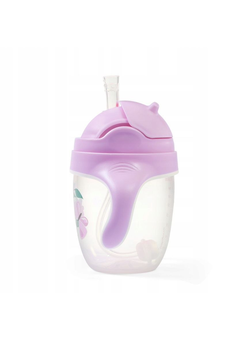 Поилка-непроливайка с отягощенной соломкой и герметичной крышкой Цветочки, 6+, 240 мл () BabyOno 1464/05 (369111552)