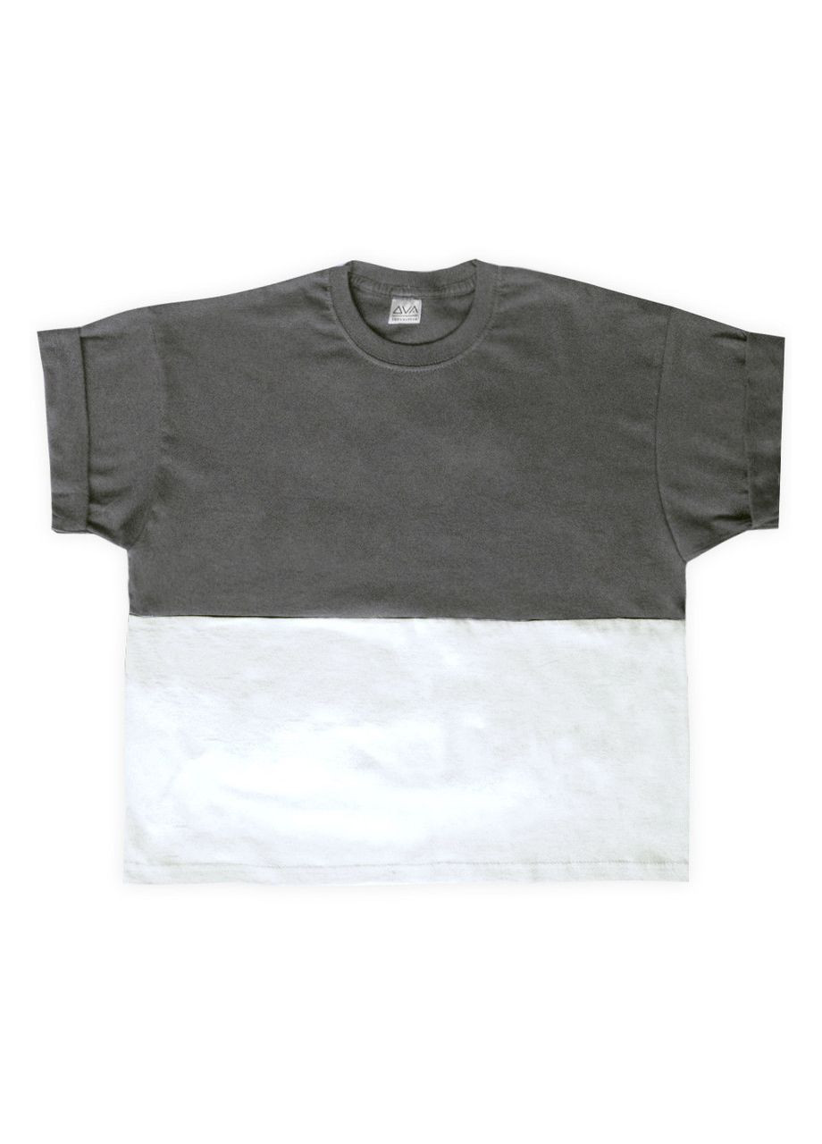 Жіноча футболка DVA графітово-біла укорочена DVA Group - (369721655)