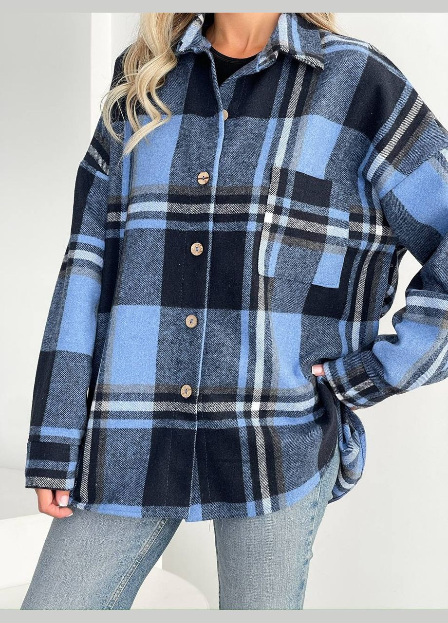 Красива кашемірова сорочка в клітинку в універсальному розмірі 42-46 з однією кишенею на грудях, приємна до тіла сорочка No Brand 047-1 (301066503)