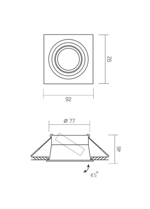 Светильник точечный под лампу GU10 врезной Квадрат Белый (VL-SPF09S-W) Videx під лампу GU10 врізний Квадрат Білий (354227547)