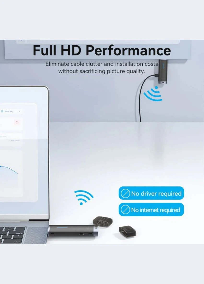 Безпровідний подовжувач Wireless HDMI Transmitter and Receiver Black Vention (372792415)