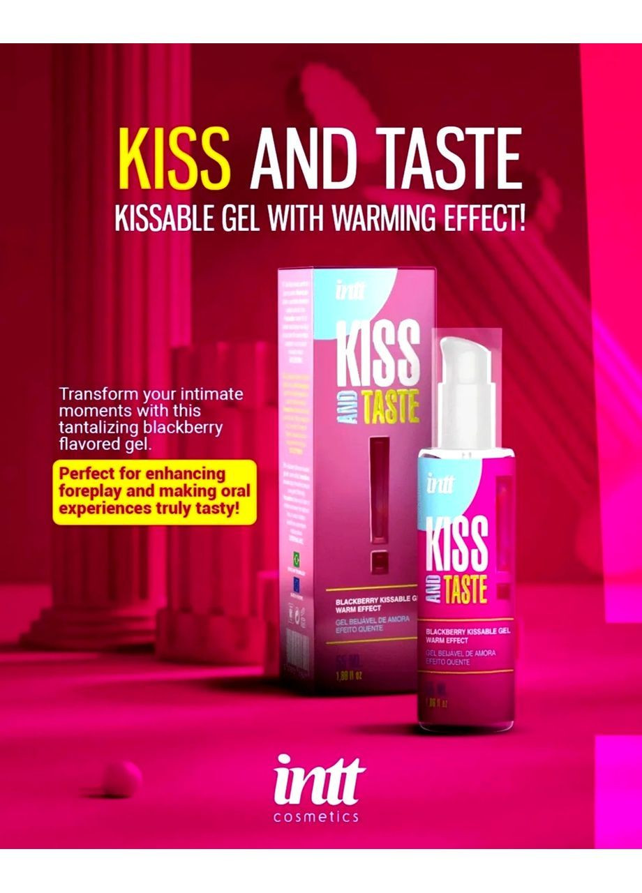 Масажний гель, що зігріває Intt KISS AND TASTE! їстівний, з ароматом ожини, 50 мл No Brand (363026476)