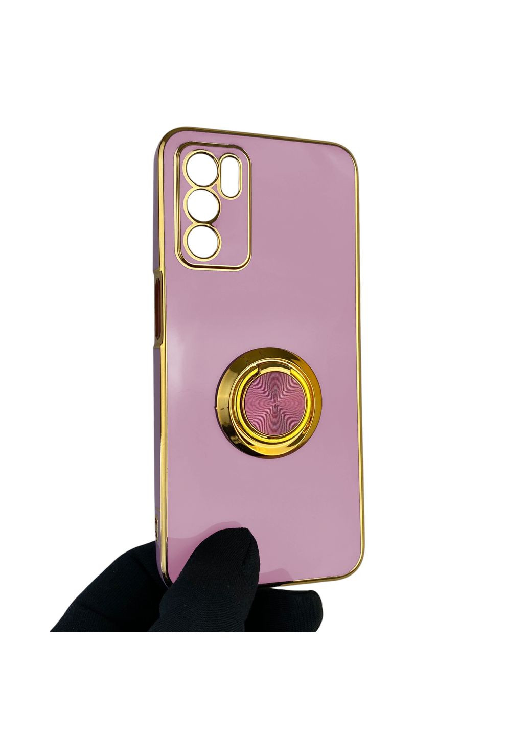 Чехол для A54s с кольцом-подставкой с золотой окантовкой на оппо а54с черничный gs1 Oppo (366236228)