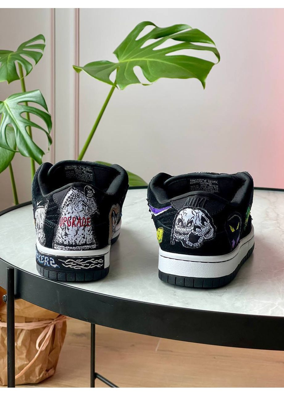 Кросівки жіночі і чоловічі Nike SB DuNike Low Pro QS Neckface black | Найк СБ Данк низькі чорні No Brand чорні демісезони (362207207)