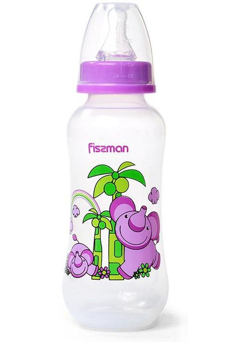 Пляшечка для годування Babies 300мл силіконова соска для дітей без BPA безпечна для здоров'я Fissman (368981665)