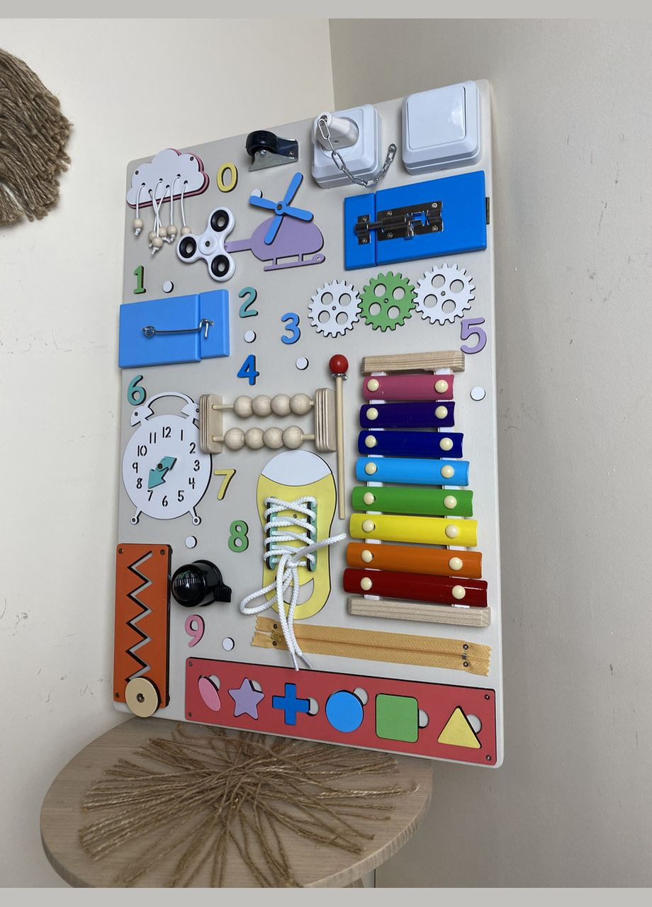 Универсальный бизиборд в цветах радуги 40х60 см No Brand (348357576)