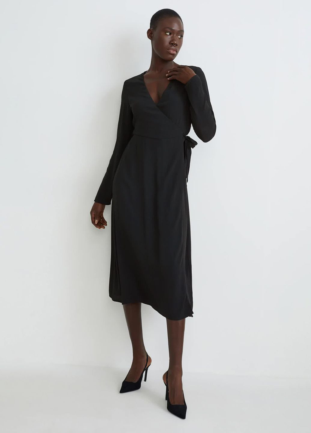 Черное кэжуал платье из вискозы C&A однотонное