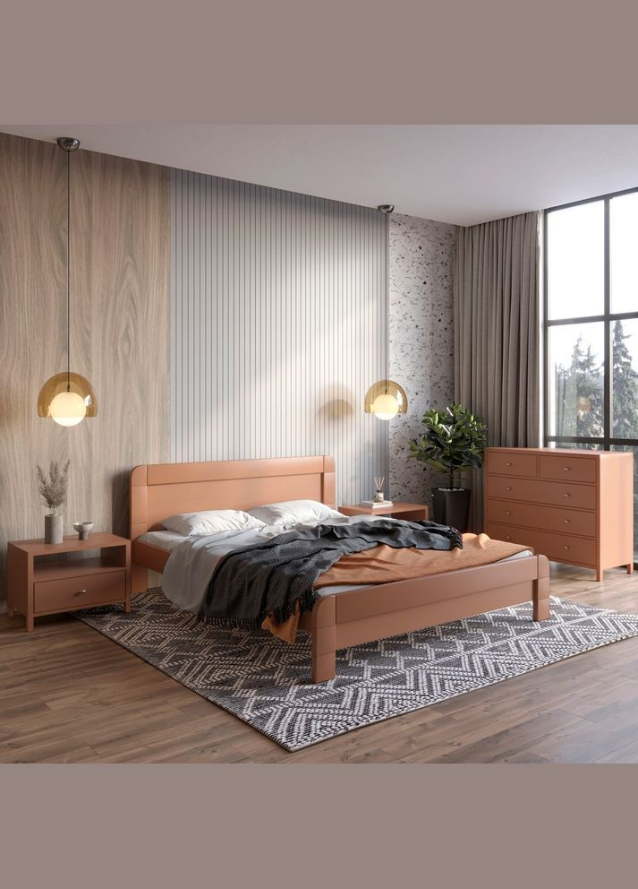 Двоспальне дерев'яне ліжко Тоскана Люкс (підйомний механізм) (RAL8025) 180х200 см (MBG-3017) Mebigrand (368281443)