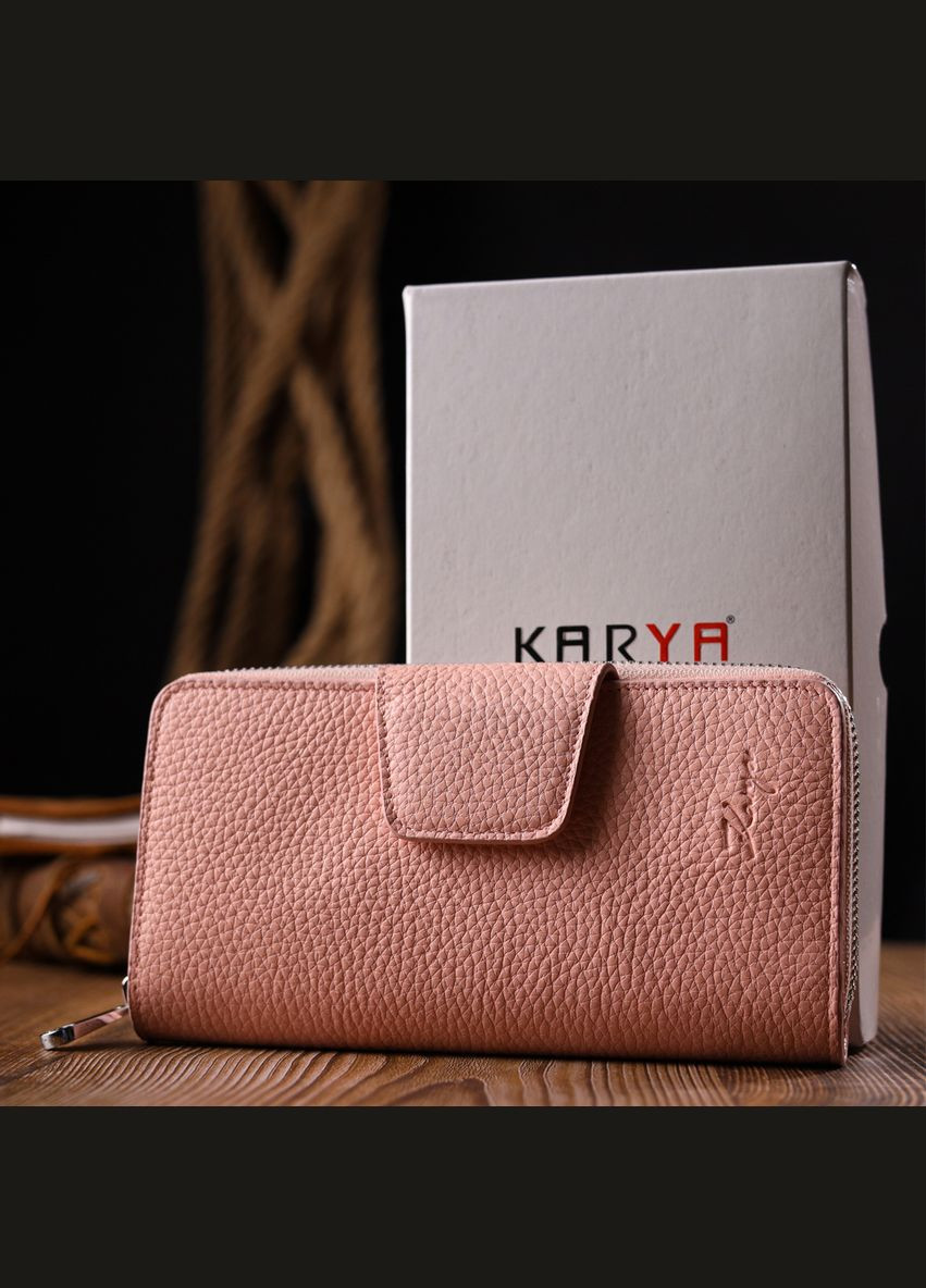 Зручний вертикальний жіночий гаманець з натуральної шкіри 21158 Karya (331910594)