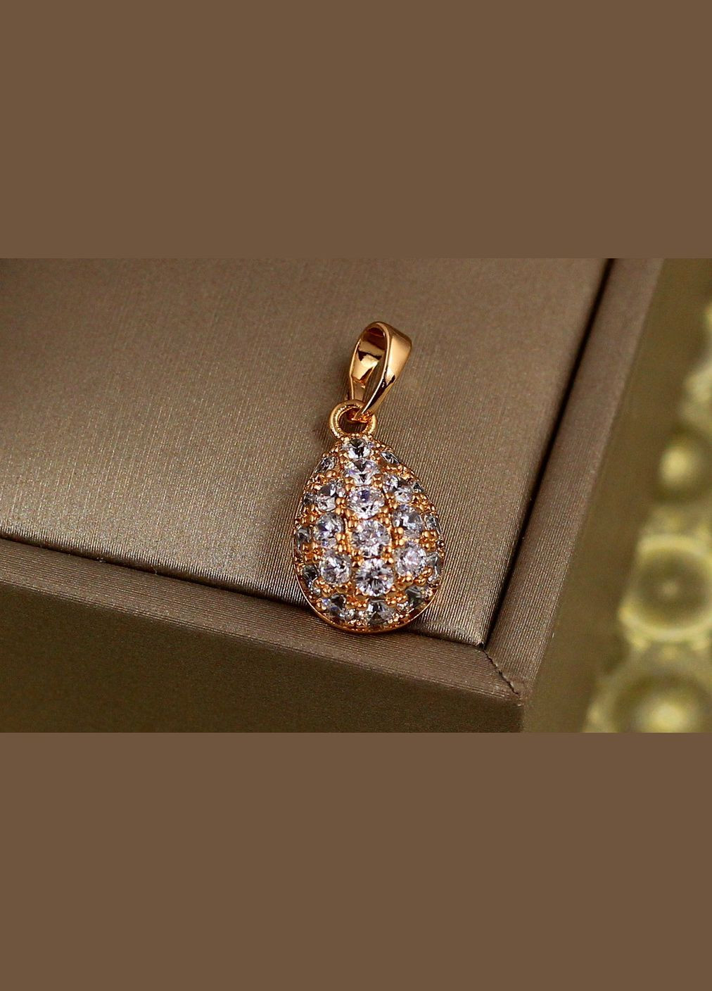 Кулон крапля з фіанітів 1.8 см золотистий Xuping Jewelry (316433738)