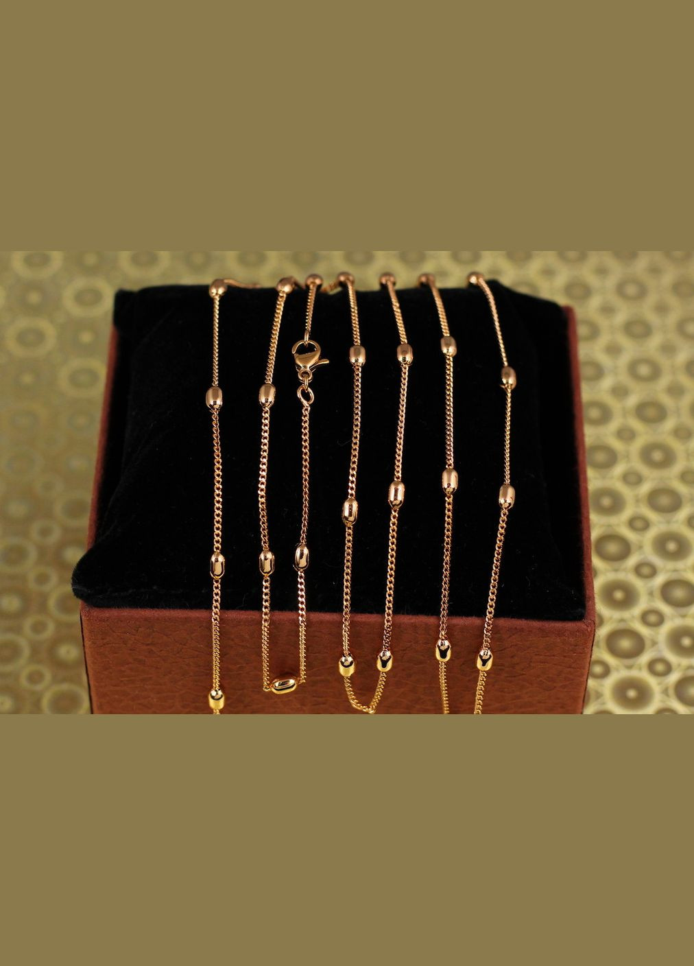 Цепь панцирная с овальными шариками 45 см 3 мм золотистая Xuping Jewelry (317269334)