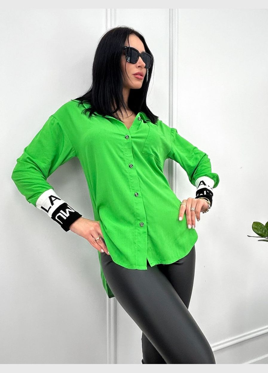 Зеленая удлиненная женская блуза Fashion Girl "Michelle"