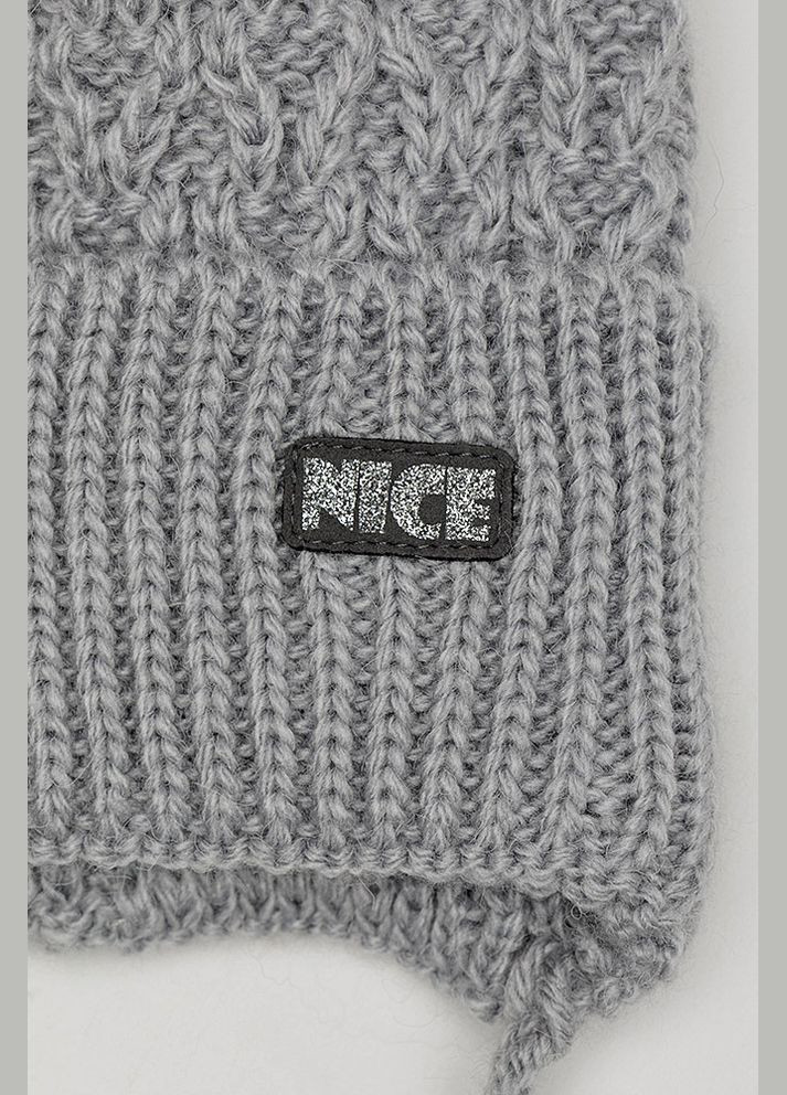 Комплект шапка-шарф на дівчинку колір світло-сірий CB-00206080 Vertex (325814057)