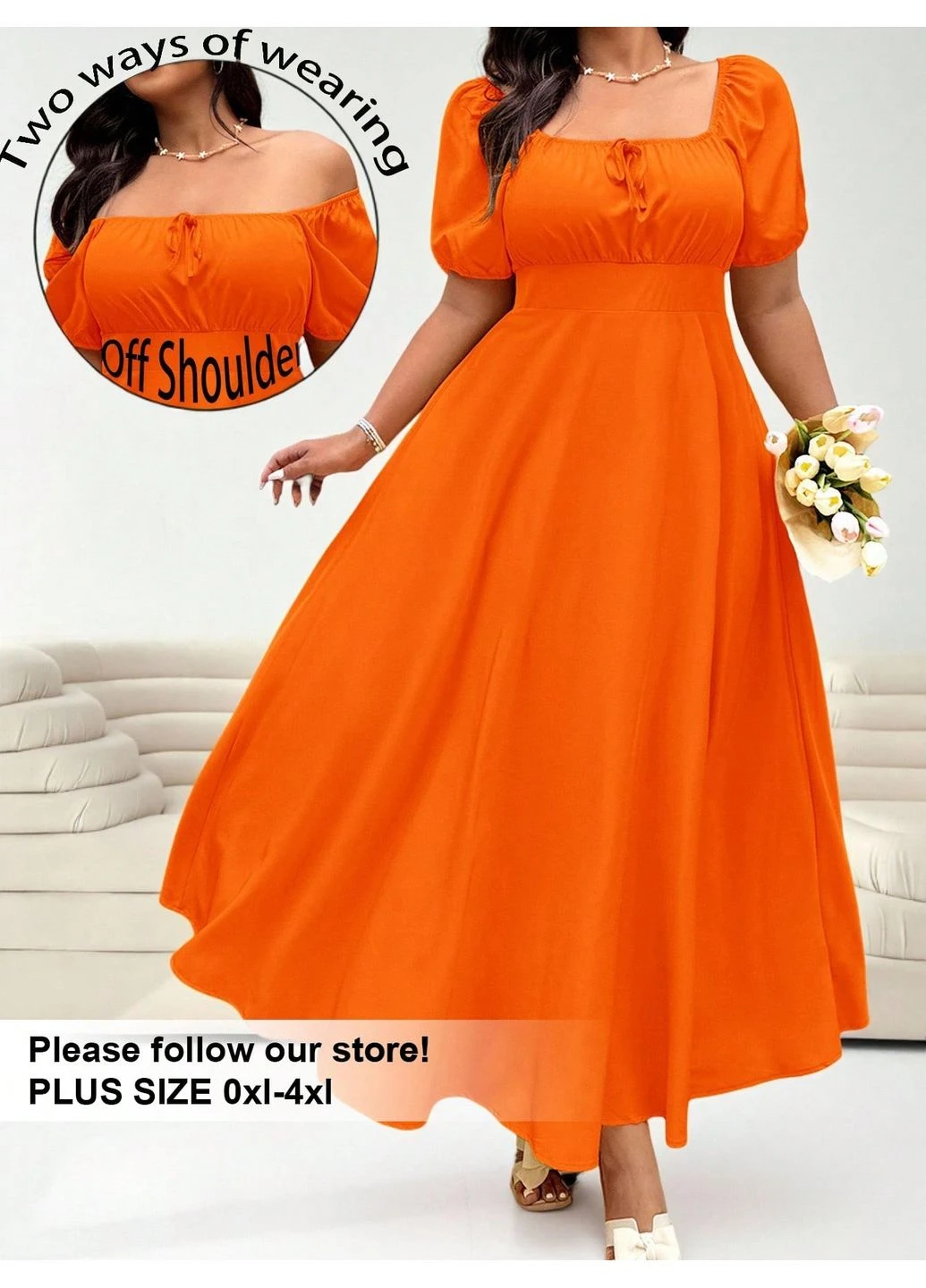 Коралловое платье SHEIN однотонное