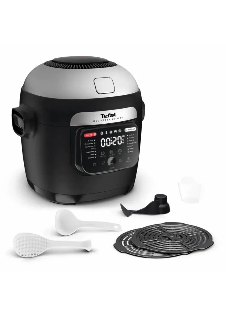 Мультифункциональный кухонный прибор Multicook Actifry, 1334Вт, объем чаши 6л, сенсорное управление, 14 режимов приготовления, Tefal (393467433)