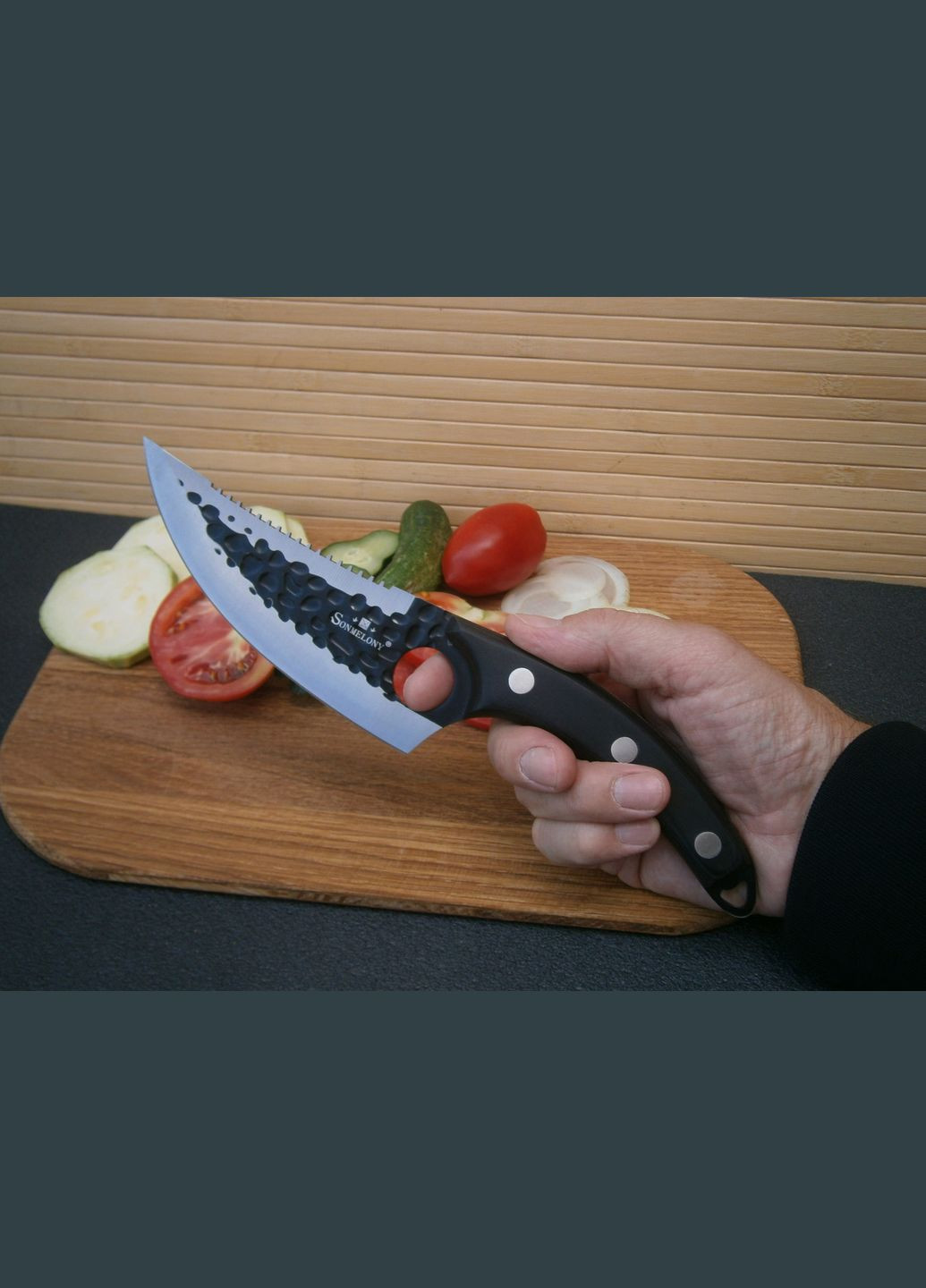 Ніж кухонний кухарський Шеф К-01 фултанг 27 см Sonmelony (302450622)