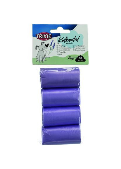 Пакети для фекалій собак, з ароматом лаванди, 4 рулони х 20 пакетів (*) Trixie (322590139)