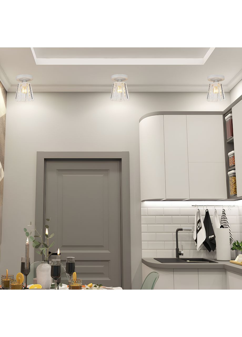 Люстра стельова на 1 плафон біла (193889/1) Sirius (351385798)