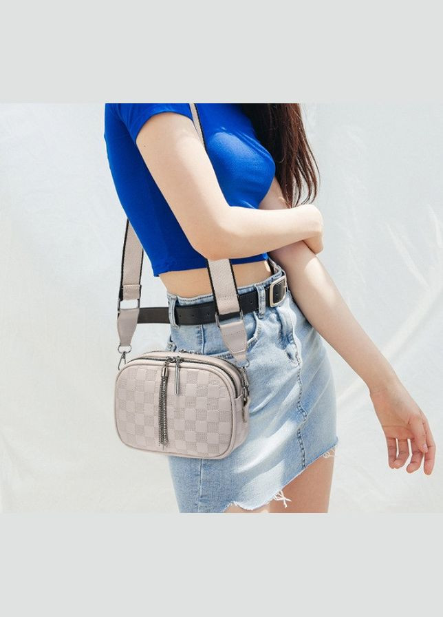 Маленькая женская сумочка клатч прямоугольная из экокожи с молнией молочная (sku_1257М) No Brand (330575914)