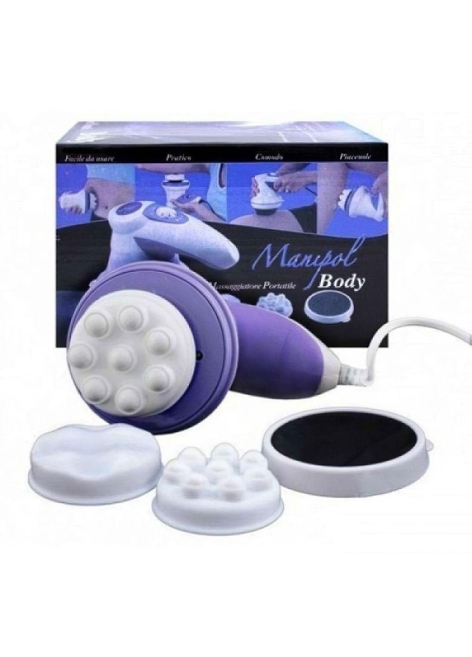 Массажер антицеллюлитный ручной электрический для всего тела портативный вибромассажер с насадками (KI8511) No Brand (360867198)