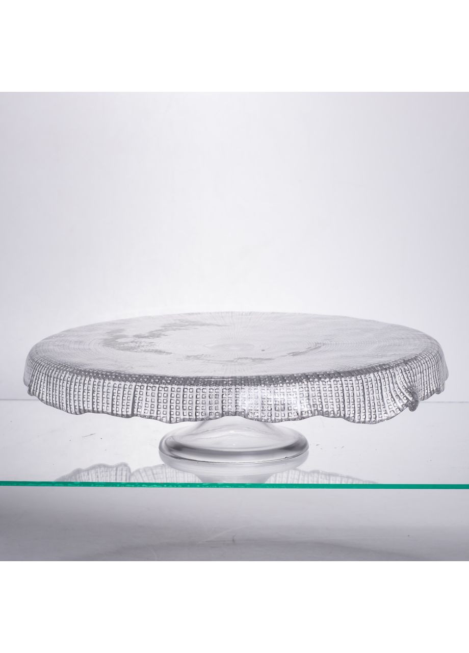 Тортівниця трансформер скляна на ножці, менажниця трансформер прозора скляна 64486-53 Yiwu (369626246)