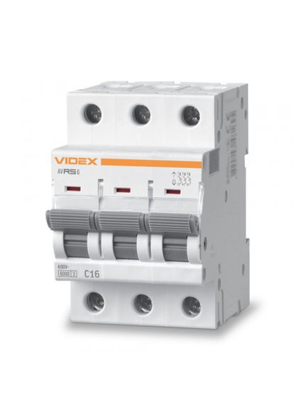 Автоматический выключатель RS6 3п 16А 6кА C RESIST (VFRS6-AV3C16) Videx (305755251)