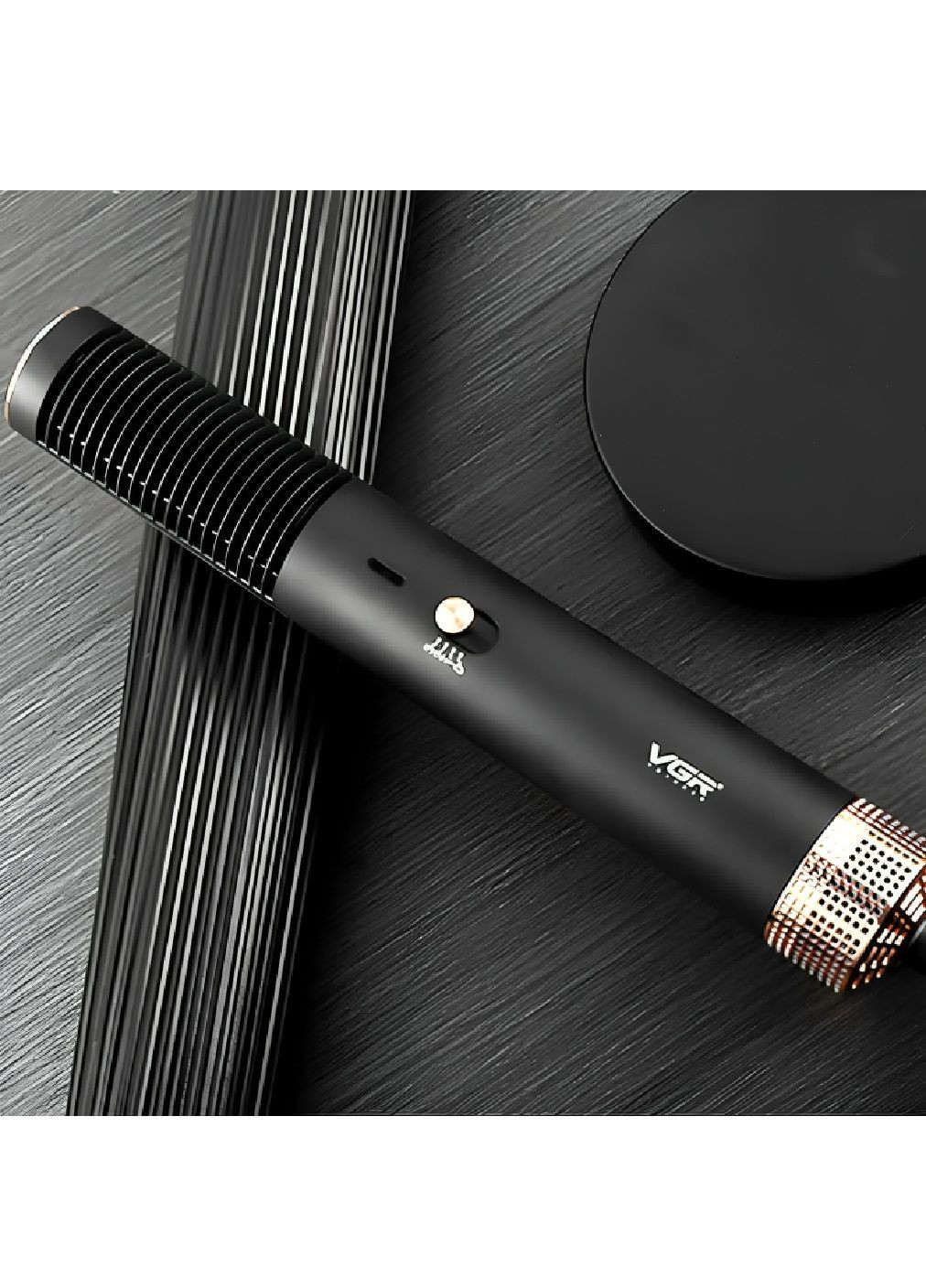 Фен щітка з регулюванням температури швидкості для сушіння укладання волосся 550Вт 30×4×4.5 см (480129-Prob) Unbranded (329819940)