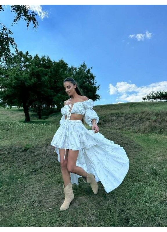 Жіночий літній костюм SARA (ліф-топ та спідниця) (mil559) milirud (365860024)