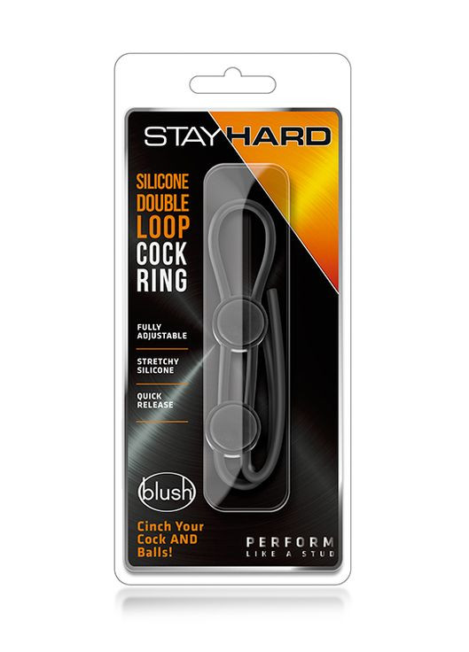 Регулируемое эрекционное кольцо STAY HARD DOUBLE LOOP BLACK Blush (297399896)