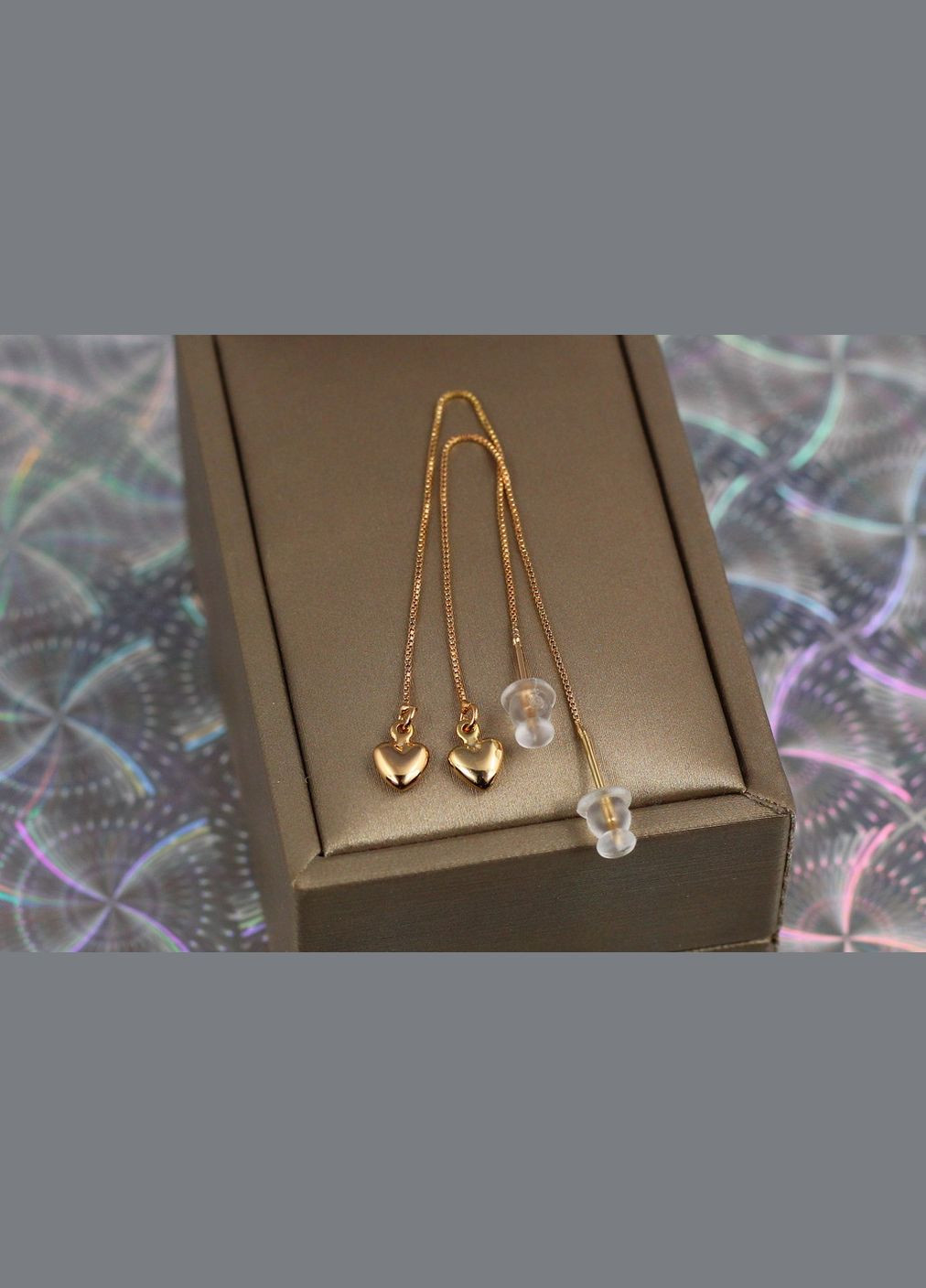 Сережки просувки гладкі сердечка 9 см золотисті Xuping Jewelry (316433183)