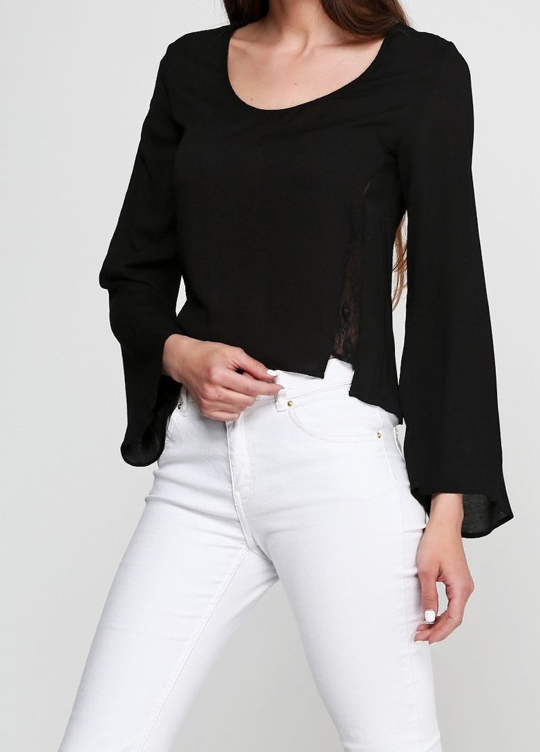 Чёрная блуза молочный Mango