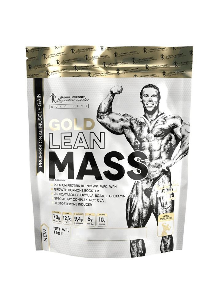 Гейнер Gold Line Gold Lean Mass, 1 кг - Полуниця Kevin Levrone (347642742)