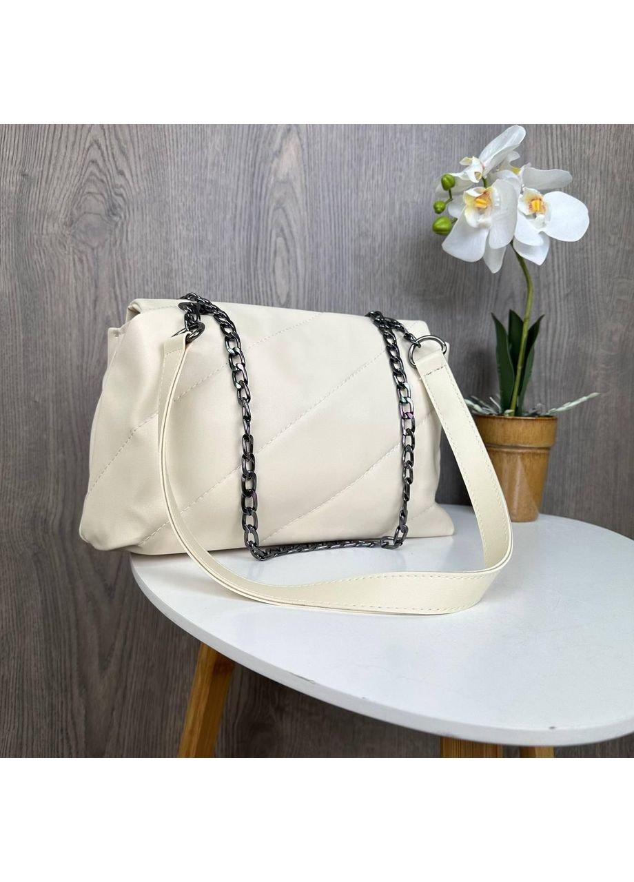 Качественная женская мини сумочка клатч Pinko стеганная молочная на плечо для вечеринки и прогулки ProDobro (363258895)