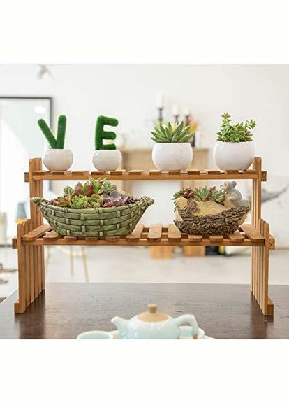 Підставка для квітів з дерева Пальма 55 сієна (ЦВП-550805) No Brand (328226787)