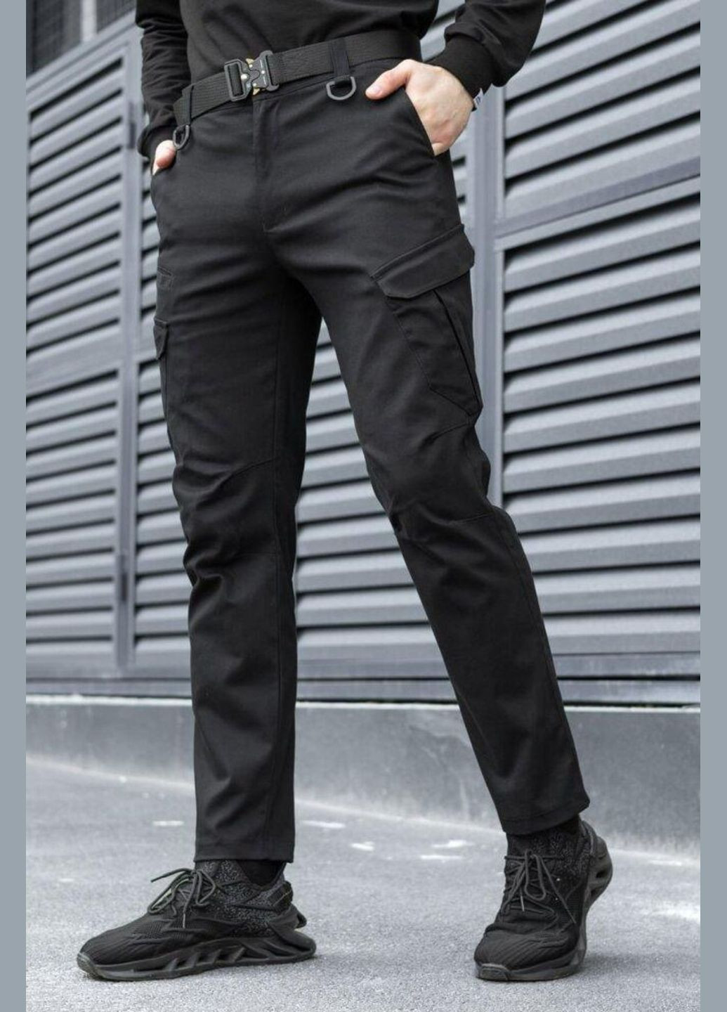 Черные демисезонные брюки No Brand