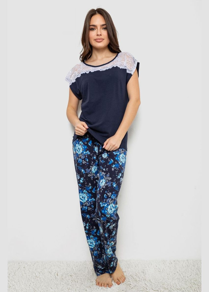 Синяя пижама женская с принтом Anello 243R1484-003
