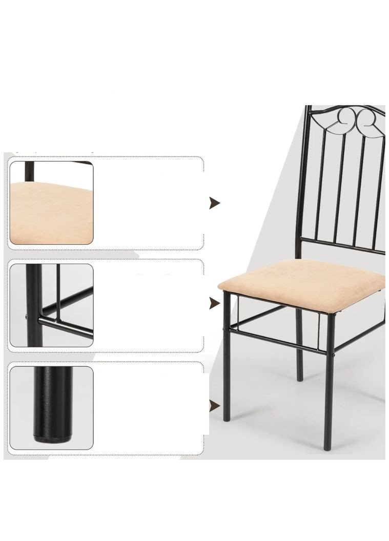 Комплект меблів Sofi стіл і 4 м'яких стільці Costway (361952966)