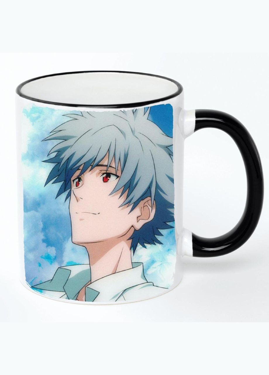 Чашка Евангилион Аниме #001 (кружка, кружка) Белая с черной ручкой 330 мл No Brand (322713671)