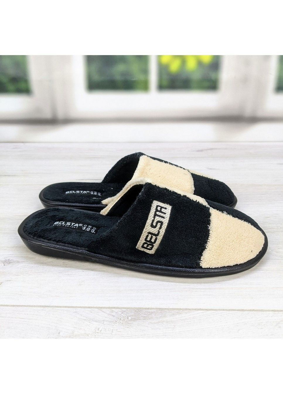 Бежевые тапочки домашние мужские махровые Белста