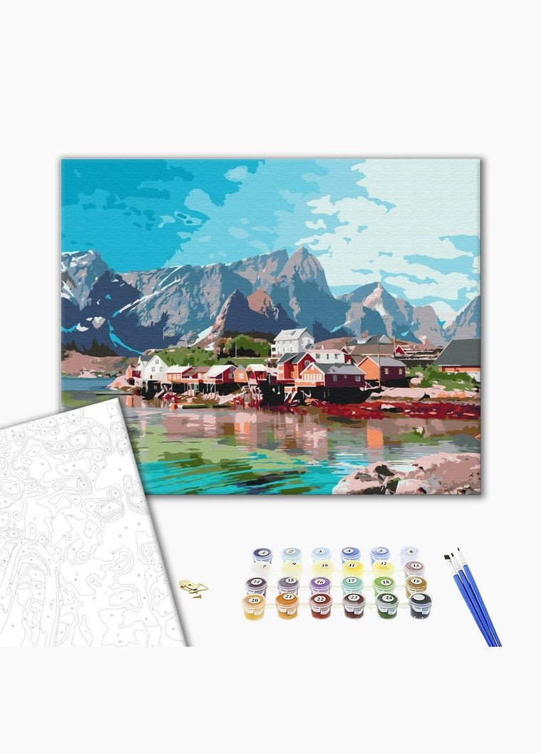 Картина по номерам Поселок в хрустальных горах Рисование по номерам на холсте BS52740 Brushme (308988358)