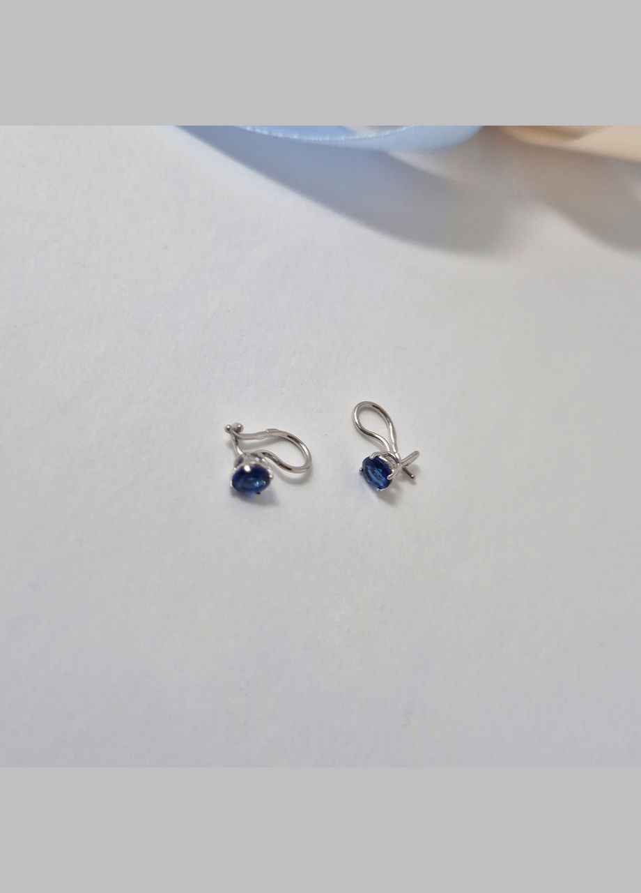 Серебряные детские серьги на петле Камень Синего цвета Серебро 925 пробы Родированное 72109с 0.87г No Brand (316649620)