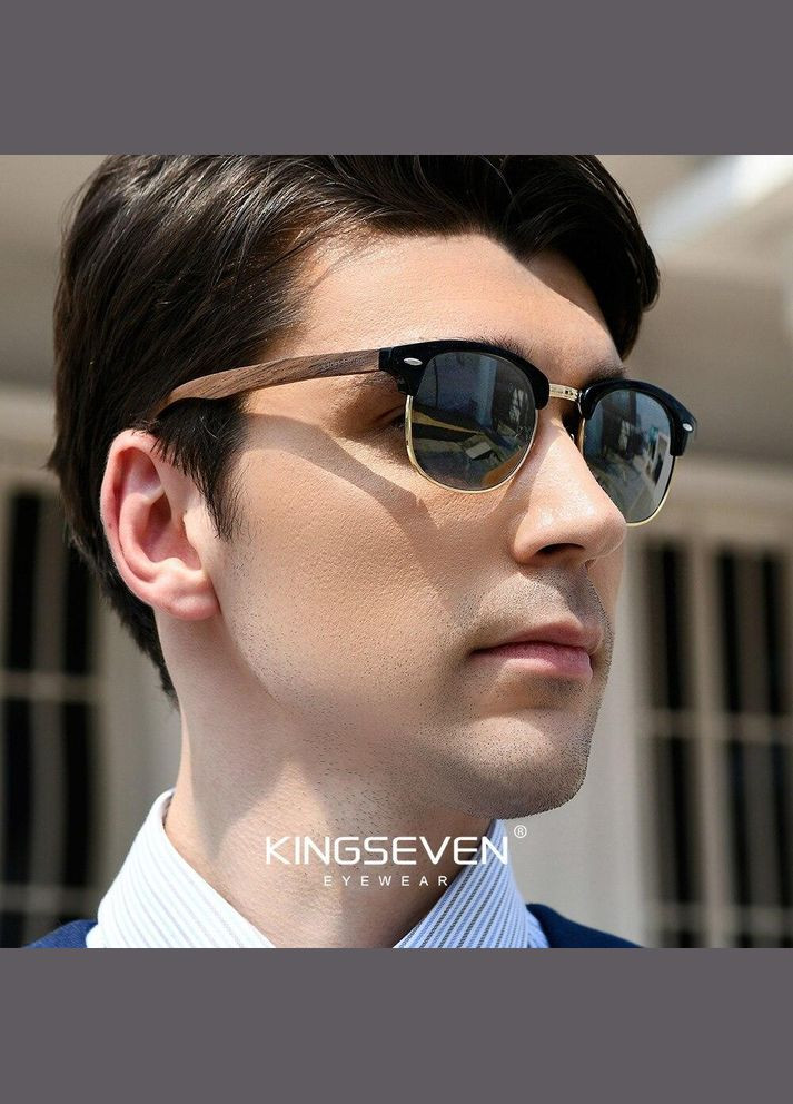 Фирменные солнцезащитные очки Browline из ореховой древесины с поляризованными линзами N5516 DESIGN KINGSEVEN (334016138)