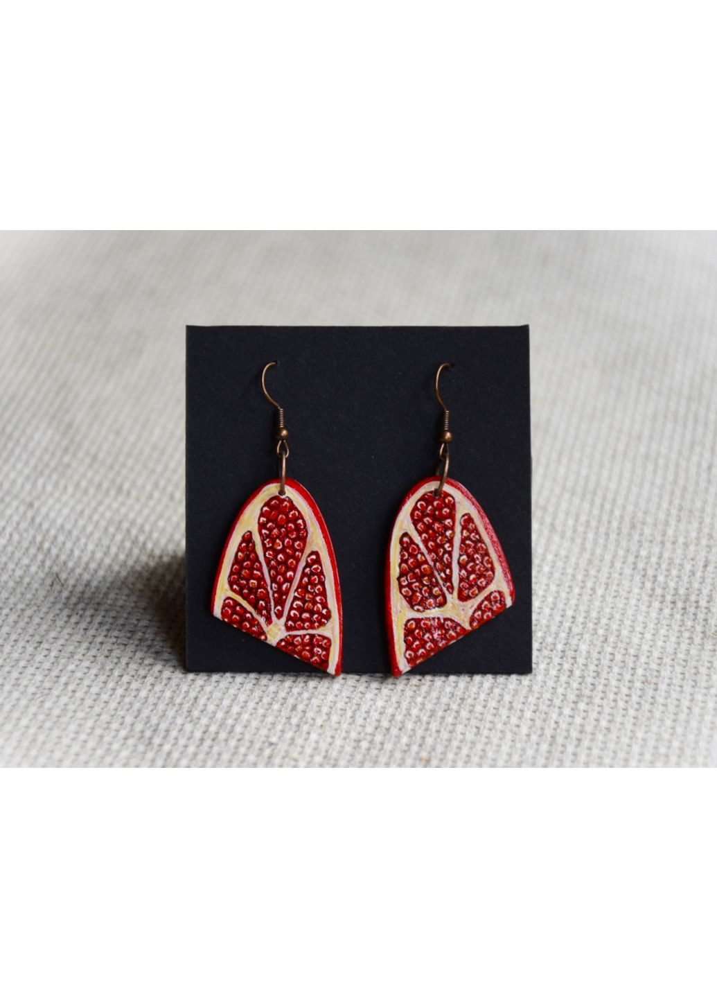 Авторские деревянные серьги "Гранат" Lucy Kozyra (325454994)