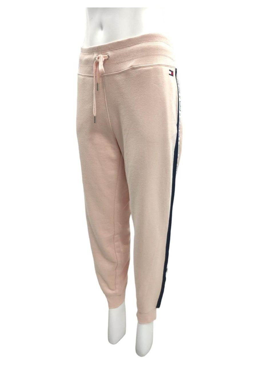 Жіночі спортивні штани з фірмовим логотипом - полоскою, персиковий, розмір XL Tommy Hilfiger slim fit (370442624)