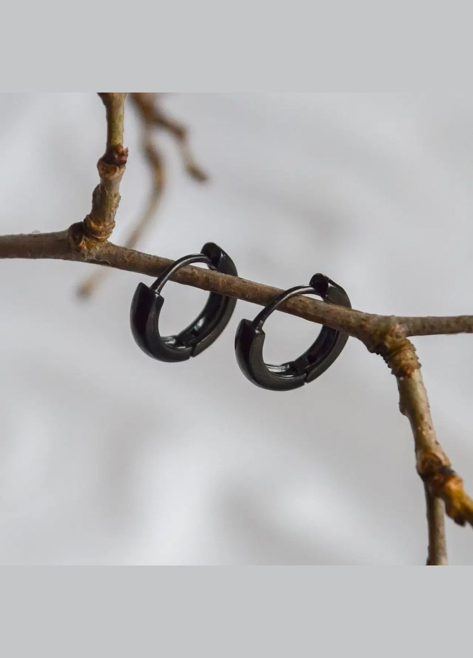 Серьги бублики Xuping черное золото d-12х3мм No Brand сережки (301910889)